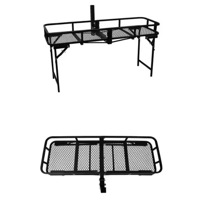 Alayjah, Universal Folding Metal Cargo Carrier for SUV & Sedan, Rear Hitch Mount Luggage Rack for Travel & Heavy Load Transport ، حامل حمولة معدني قابل للطي للسيارات SUV والسيدان  رف خلفي للتثبيت على القطر لنقل الأمتعة والأحمال الثقيلة أثناء السفر
