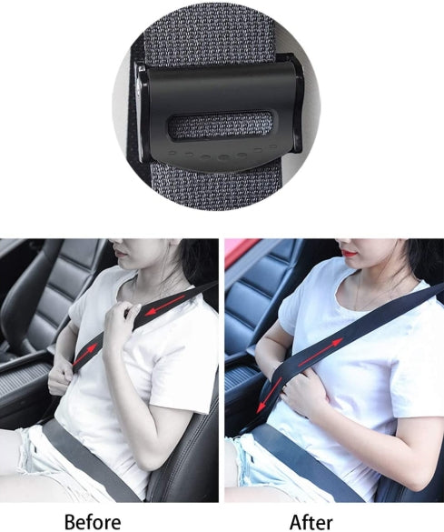 Alayjah, Plastic Sports-Style Seat Belt Holder Clip, Pack of 2 , New Design Comfort Neck Adjuster & Safety Lock Stopper for Shoulder Protection 10700100