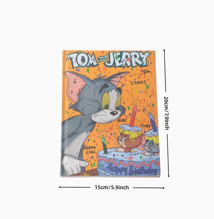 Cat & Mouse A5 Notebook, 96 Colorful Pages, Hard Cover, Fun Gift دفتر توم وجيري A5, 96 صفحة ملونة، غلاف صلب، هدية ممتعة