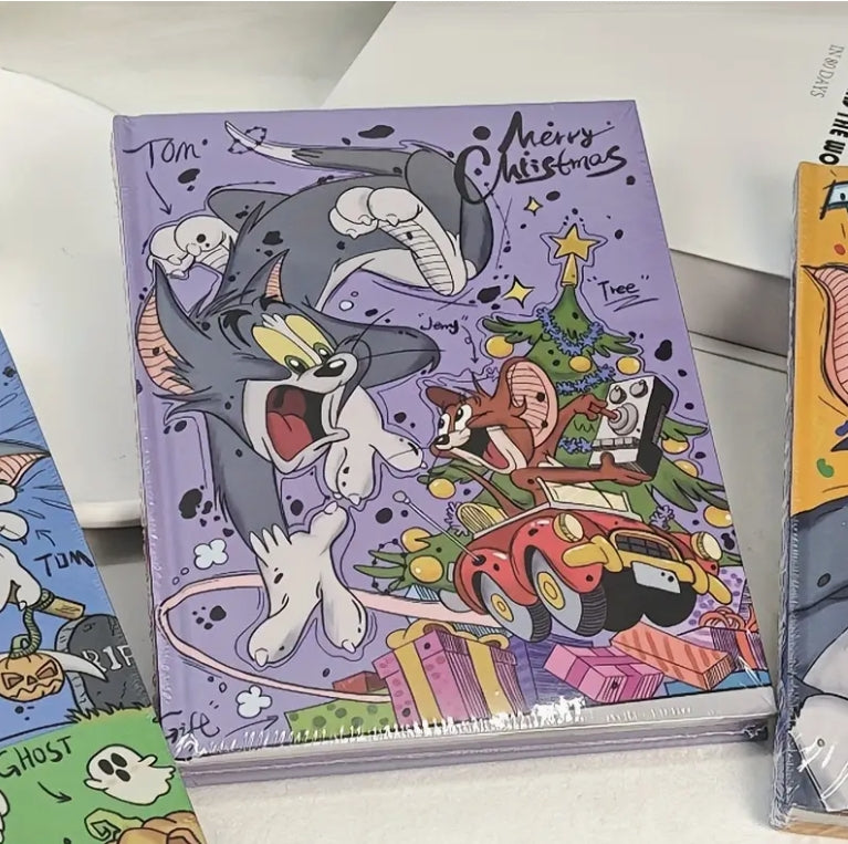 Cat & Mouse A5 Notebook, 96 Colorful Pages, Hard Cover, Fun Gift دفتر توم وجيري A5, 96 صفحة ملونة، غلاف صلب، هدية ممتعة