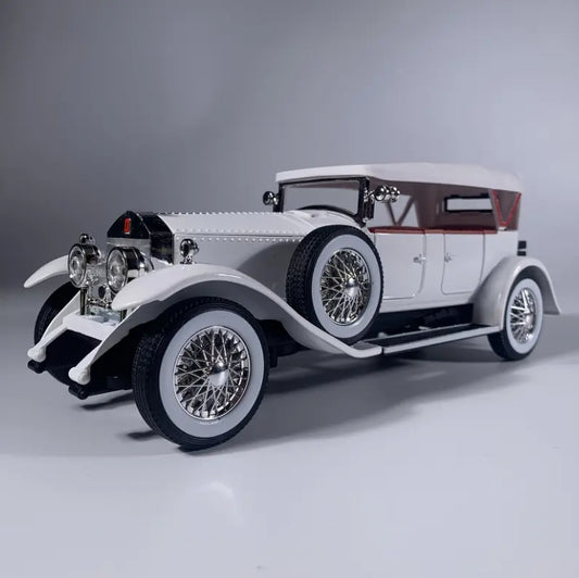 Vintage Alloy Car Model,6 Openable Doors, Rubber Tires, Convertible Roof, Collectible Gift & Home Décor مجسم سيارة كلاسيكية بمقياس 1:24, 6أبواب قابلة للفتح، إطارات مطاطية، سقف متحرك، هدية تذكارية وديكور مميز