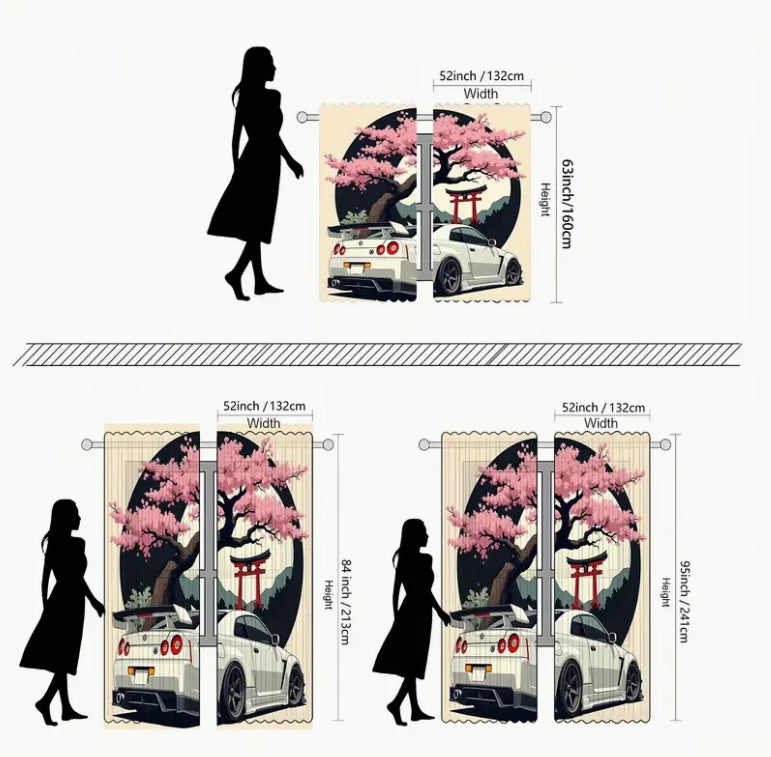 2 HD Digital Printed Curtains, GTR ستائر