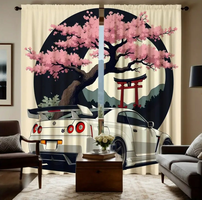2 HD Digital Printed Curtains, GTR ستائر