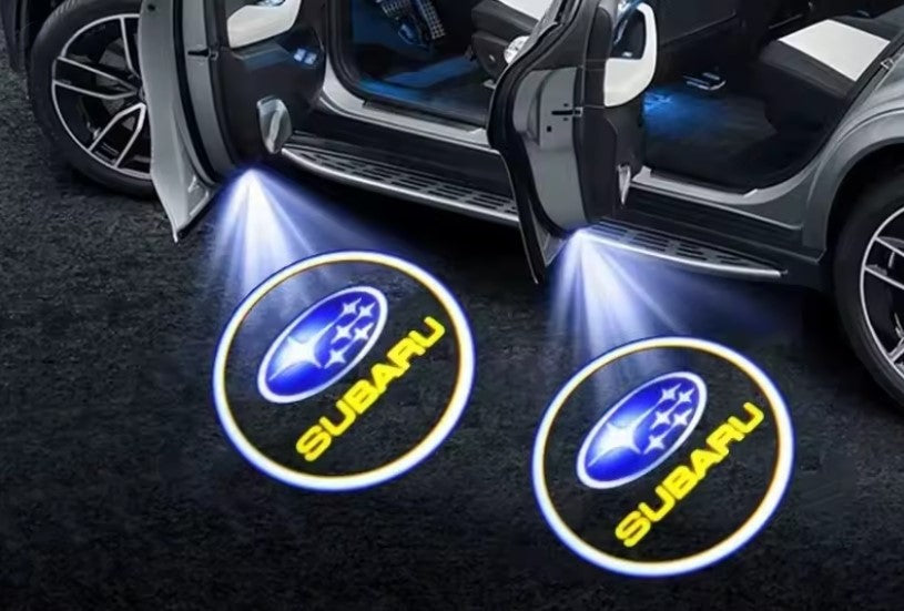 2PCS LED Car Door Welcome Lights for Subaru XV WRX BRZ Forester Impreza Legacy Outback STI, Stylish Projector Lamp Decoration جموعة 2 قطعة من مصابيح LED ترحيبية لأبواب سيارة سوبارو XV WRX BRZ فورستر إمبريزا ليجاسي أوتبك STI, إضاءة بروجكتور أنيقة