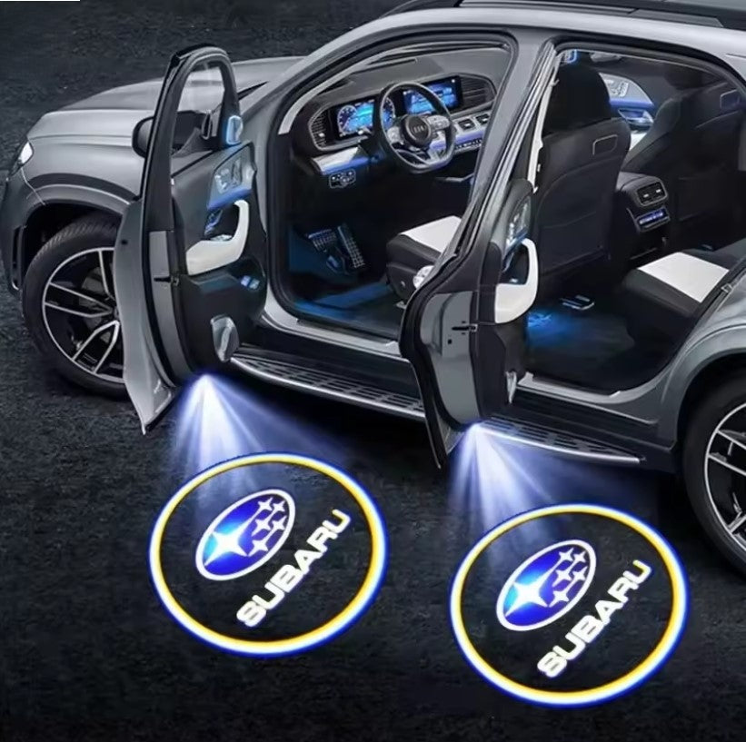 2PCS LED Car Door Welcome Lights for Subaru XV WRX BRZ Forester Impreza Legacy Outback STI, Stylish Projector Lamp Decoration جموعة 2 قطعة من مصابيح LED ترحيبية لأبواب سيارة سوبارو XV WRX BRZ فورستر إمبريزا ليجاسي أوتبك STI, إضاءة بروجكتور أنيقة