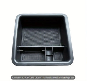 Toyota Land Cruiser FJ Centre Console Organizer Tray, Interior Storage Box with Compartments, Easy Installation, Durable Design منظم صندوق التخزين لمركز التحكم لسيارة تويوتا لاند كروزر FJ, درج داخلي بتقسيمات، تركيب سهل وتصميم متين