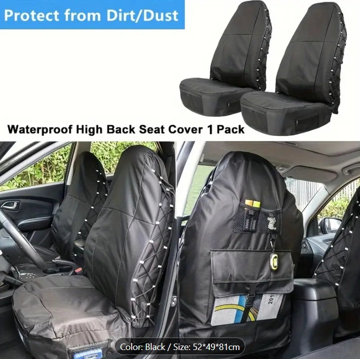 Universal Waterproof & Dustproof Car Seat Cushion Cover, All-Season, Hand Washable, Black غطاء  مقعد سيارة مقاوم للماء والغبار, مناسب لجميع المواسم، قابل للغسل يدويًا، أسود
