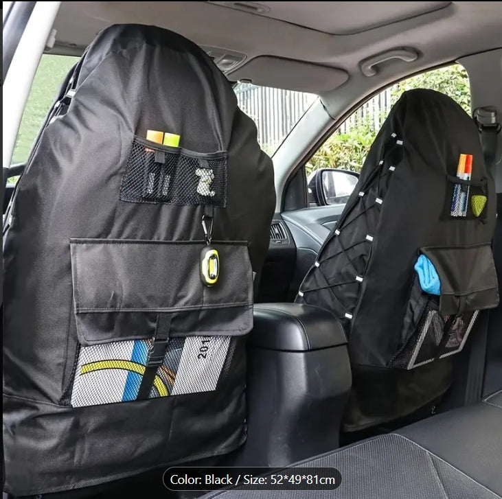 Universal Waterproof & Dustproof Car Seat Cushion Cover, All-Season, Hand Washable, Black غطاء  مقعد سيارة مقاوم للماء والغبار, مناسب لجميع المواسم، قابل للغسل يدويًا، أسود