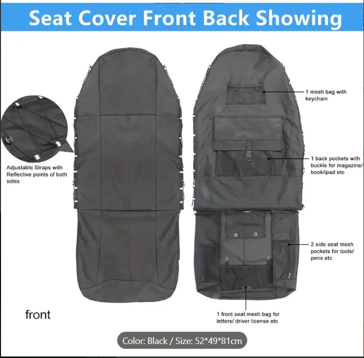 Universal Waterproof & Dustproof Car Seat Cushion Cover, All-Season, Hand Washable, Black غطاء  مقعد سيارة مقاوم للماء والغبار, مناسب لجميع المواسم، قابل للغسل يدويًا، أسود