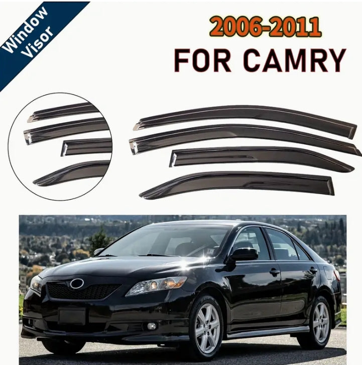 4PCS Window Visor Rain Guards for Toyota Camry 2006-2011, PMMA Sun Shade, Wind & Rain Deflector Car Accessories ٤ قطع عواكس نوافذ للسيارة لتويوتا كامري 2006-2011, مصنوعة من PMMA، واقيات من المطر والشمس والرياح، ملحقات للسيارة