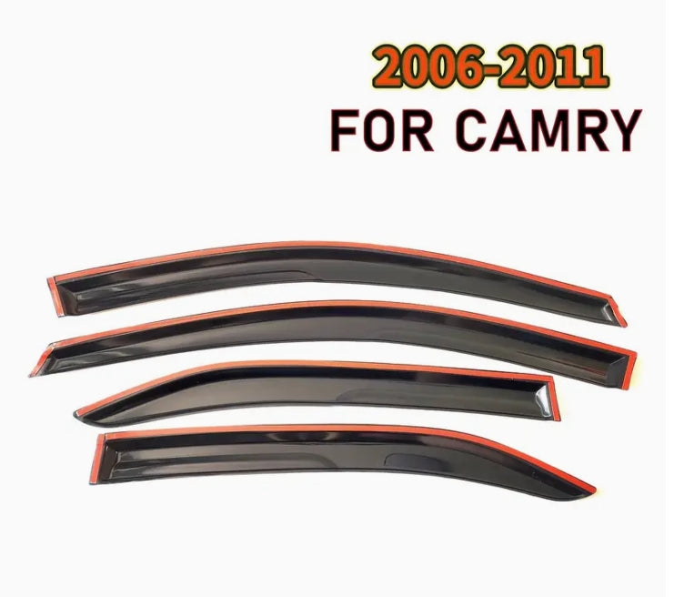 4PCS Window Visor Rain Guards for Toyota Camry 2006-2011, PMMA Sun Shade, Wind & Rain Deflector Car Accessories ٤ قطع عواكس نوافذ للسيارة لتويوتا كامري 2006-2011, مصنوعة من PMMA، واقيات من المطر والشمس والرياح، ملحقات للسيارة