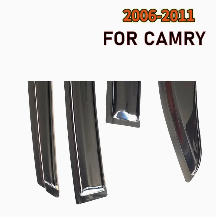 4PCS Window Visor Rain Guards for Toyota Camry 2006-2011, PMMA Sun Shade, Wind & Rain Deflector Car Accessories ٤ قطع عواكس نوافذ للسيارة لتويوتا كامري 2006-2011, مصنوعة من PMMA، واقيات من المطر والشمس والرياح، ملحقات للسيارة
