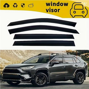 4PCS ABS Window Visor Rain Guards for Toyota RAV4 2019–2023, Sun & Rain Protection, Wind Deflector Car Accessories ٤ قطع واقيات نوافذ ABS لتويوتا RAV4 2019–2023, حماية من المطر والشمس، عواكس الرياح للسيارة