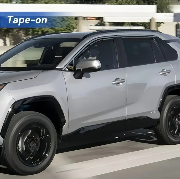 4PCS ABS Window Visor Rain Guards for Toyota RAV4 2019–2023, Sun & Rain Protection, Wind Deflector Car Accessories ٤ قطع واقيات نوافذ ABS لتويوتا RAV4 2019–2023, حماية من المطر والشمس، عواكس الرياح للسيارة