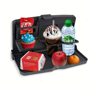 Portable Multifunctional Car Tray – Laptop & Food Tray Table for Travel, Work, and Car Interior Organization صينية سيارة متعددة الوظائف محمولة – طاولة لابتوب وطعام للسفر والعمل وتنظيم داخل السيارة