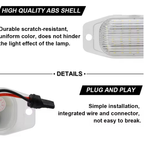 LED License Plate Lights for Toyota Land Cruiser FJ80 & FJ Cruiser / Lexus LX450  Bright, Durable, 2PCS أضواء لوحة أرقام LED لسيارات تويوتا لاند كروزر FJ80 وFJ كروزر / لكزس LX450, مشرقة ومتينه، قطعتان