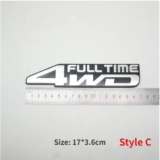 4WD Full-Time Rear Trunk Logo Sticker, Watercolour Tea jet Plate for Land Cruiser FJ60/62/80, FZJ80, LX450 – Durable Car Emblem ملصق شعار خلفي 4WD فول تايم – لوحة تيجيت مائية لاند كروزر FJ60/62/80 وFZJ80 وLX450 – شارة سيارة متينة