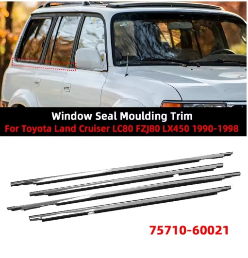 Car Door Window Molding Weather Strip for Toyota Land Cruiser LC80 FZJ80 LX450,1990-1998 Durable Seal Trim شريط عزل زجاج باب السيارة لتويوتا لاندكروزر LC80 FZJ80 LX450, 1990-1998 مانع تسرب متين