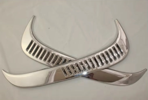 Toyota Land Cruiser FJ80 Chrome Side Vents, ABS Silver-Plated Trim for Stylish Airflow & Custom Look فتحات تهوية جانبية كروم لسيارة تويوتا لاند كروزر FJ80, طلاء فضي ABS لتعديل أنيق وتحسين تدفق الهواء