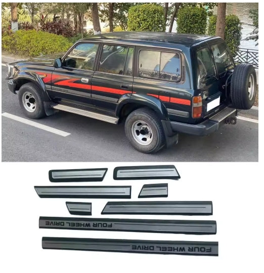 ABS Side Door Molding Trim for Toyota Land Cruiser LC FJ80, Durable 4X4 Wheel Drive Protection زينة جانبية لأبواب السيارة ABS لتويوتا لاند كروزر LC FJ80, حماية متينة لمركبات الدفع الرباعي 44 X