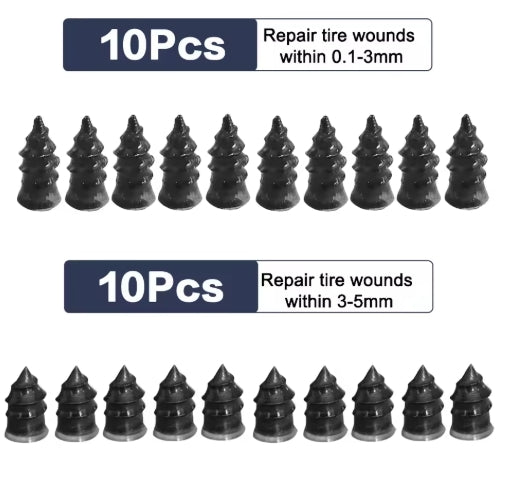 Alayjah, 10/30Pcs Universal Tire Repair Rubber Nail , Quick Fix for Car, Motorcycle, Truck & Bike Tires   10/30 مسمار مطاطي لإصلاح إطارات السيارات والدراجات والشاحنات,حل سريع وسهل للثقوب