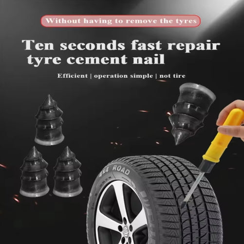 Alayjah, 10/30Pcs Universal Tire Repair Rubber Nail , Quick Fix for Car, Motorcycle, Truck & Bike Tires   10/30 مسمار مطاطي لإصلاح إطارات السيارات والدراجات والشاحنات,حل سريع وسهل للثقوب