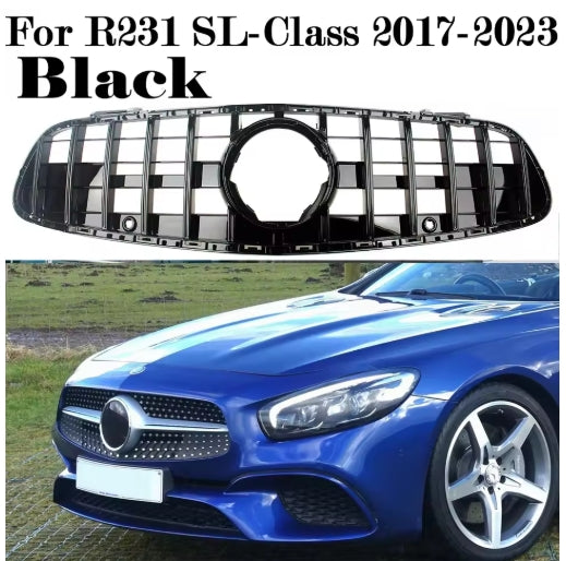 Racing Front Radiator Grilles for Mercedes-Benz SL-Class R231 2013-2023, Sport Upgrade for SL450, SL500, SL550, SL65 شبك أمامي رياضي لسيارات مرسيدس بنز SL-Class R231 2013-2023, ترقية أنيقة لـ SL450 و SL500 و SL550 و SL65