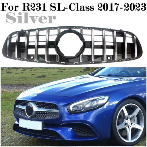Racing Front Radiator Grilles for Mercedes-Benz SL-Class R231 2013-2023, Sport Upgrade for SL450, SL500, SL550, SL65 شبك أمامي رياضي لسيارات مرسيدس بنز SL-Class R231 2013-2023, ترقية أنيقة لـ SL450 و SL500 و SL550 و SL65