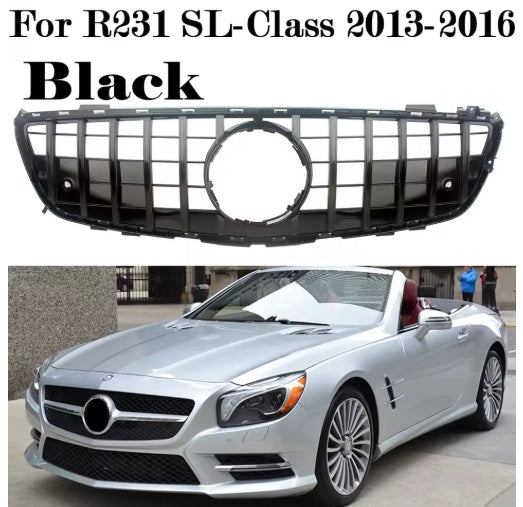 Racing Front Radiator Grilles for Mercedes-Benz SL-Class R231 2013-2023, Sport Upgrade for SL450, SL500, SL550, SL65 شبك أمامي رياضي لسيارات مرسيدس بنز SL-Class R231 2013-2023, ترقية أنيقة لـ SL450 و SL500 و SL550 و SL65