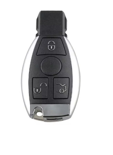 3-Button Car Key Remote FOB Cover for Mercedes-Benz, Replacement Blade for BGA, ABC, E-Class Series غطاء ريموت مفتاح سيارة 3 أزرار لمرسيدس بنز, بديل شفرة لموديلات BGA وABC وE-Class