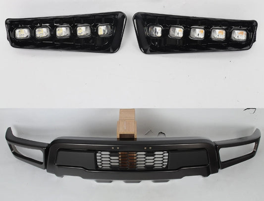 2021–2023 Ford Raptor Front Bumper Kit w/ Fog Lamps – OEM Style, Complete Upgrade طقم صدام أمامي فورد رابتر 2021–2023 مع كشافات ضباب – تصميم أصلي كامل