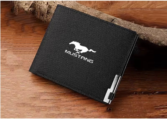 Men’s Leather Car Wallet with Logo Driver’s License & Key Card Holder for Ford Mustang, Fiesta, Kuga, Mondeo, Fusion, Explorer محفظة رجالية جلد بشعار السيارة, حامل رخصة القيادة وبطاقات المفاتيح لفورد موستانج، فييستا، كوجا، مونديو، فيوجن، إكسبلورر