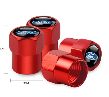 4PCS Car Tire Valve Caps, Ford Mustang, Shelby, Fiesta, Mondeo, Fusion, Durable Logo Dust Protection 4 قطع أغطية صمامات إطارات سيارات, فورد موستانج، شيلبي، فييستا، مونديو، فيوجن, حماية من الغبار مع شعار السيارة