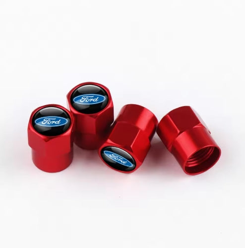 4PCS Car Tire Valve Caps, Ford Mustang, Shelby, Fiesta, Mondeo, Fusion, Durable Logo Dust Protection 4 قطع أغطية صمامات إطارات سيارات, فورد موستانج، شيلبي، فييستا، مونديو، فيوجن, حماية من الغبار مع شعار السيارة