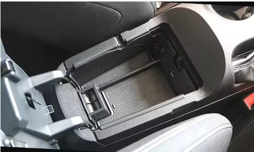 Ford Mustang 2017-2021 Center Console Armrest Storage Box, Black Plastic Organizer Drawer صندوق تخزين لمنصة ذراع التحكم الوسطى لفورد موستانج 2017-2021 ,منظم أدراج بلاستيك أسود