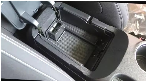 Ford Mustang 2017-2021 Center Console Armrest Storage Box, Black Plastic Organizer Drawer صندوق تخزين لمنصة ذراع التحكم الوسطى لفورد موستانج 2017-2021 ,منظم أدراج بلاستيك أسود