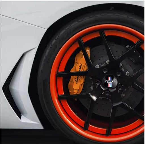 4PCS 56mm Wheel Center Hub Caps Stickers. Car Styling Decals for Ford Mustang Shelby Fiesta Mondeo Transit قطع ملصقات غطاء جنوط 56مم, ديكورات وتزيين عجلات لفورد موستانج شيلبي فييستا مونديو ترانزيت