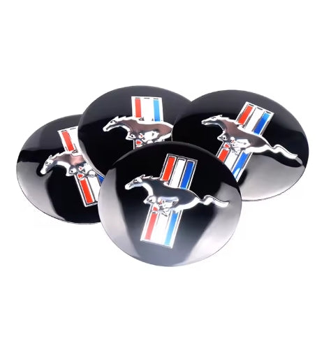 4PCS 56mm Wheel Center Hub Caps Stickers. Car Styling Decals for Ford Mustang Shelby Fiesta Mondeo Transit قطع ملصقات غطاء جنوط 56مم, ديكورات وتزيين عجلات لفورد موستانج شيلبي فييستا مونديو ترانزيت
