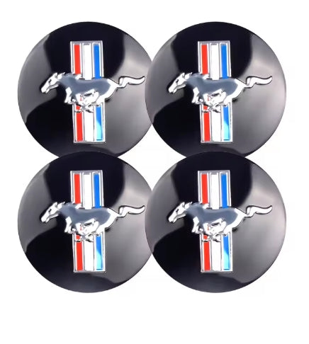 4PCS 56mm Wheel Center Hub Caps Stickers. Car Styling Decals for Ford Mustang Shelby Fiesta Mondeo Transit قطع ملصقات غطاء جنوط 56مم, ديكورات وتزيين عجلات لفورد موستانج شيلبي فييستا مونديو ترانزيت