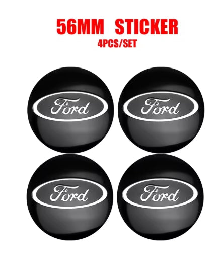 4PCS 56mm Wheel Center Hub Caps Stickers. Car Styling Decals for Ford Mustang Shelby Fiesta Mondeo Transit قطع ملصقات غطاء جنوط 56مم, ديكورات وتزيين عجلات لفورد موستانج شيلبي فييستا مونديو ترانزيت