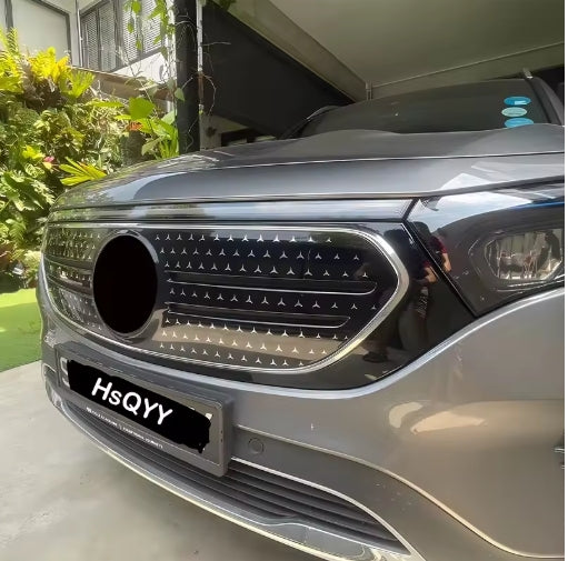 Mercedes-Benz EQA EQB EQE Air Inlet Grille Trim – Starry Sky Net Sequin Decoration, Stylish Car Exterior Accessory شبك هواء مزخرف لمرسيدس بنز EQA EQB EQE – إكسسوار خارجي أنيق بزينة نجوم لامعة