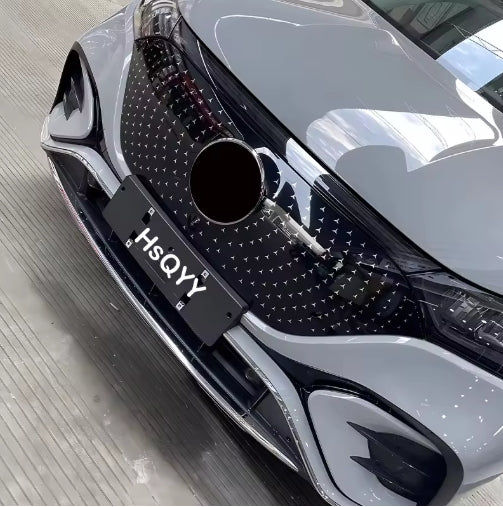 Mercedes-Benz EQA EQB EQE Air Inlet Grille Trim – Starry Sky Net Sequin Decoration, Stylish Car Exterior Accessory شبك هواء مزخرف لمرسيدس بنز EQA EQB EQE – إكسسوار خارجي أنيق بزينة نجوم لامعة