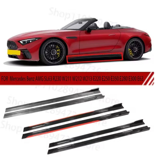 Mercedes AMG SL63/W211/W212/W213 E-Class Side Skirt Extension Lip Panel – Racing Bumper Spoiler جناح جانبي لمرسيدس AMG SL63/W211/W212/W213 E-Class – سبويلر جانبي رياضي