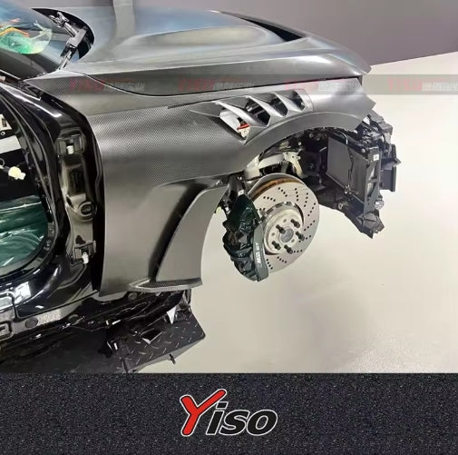 M2 G87 Dry Carbon Fiber Leaf Board – Open Hole Design, Alpha-n Front Barrier Upgrade لوح جانبي من ألياف الكربون الجافة M2 G87 – تصميم بفتحة ، ترقية حاجز أمامي Alpha-n