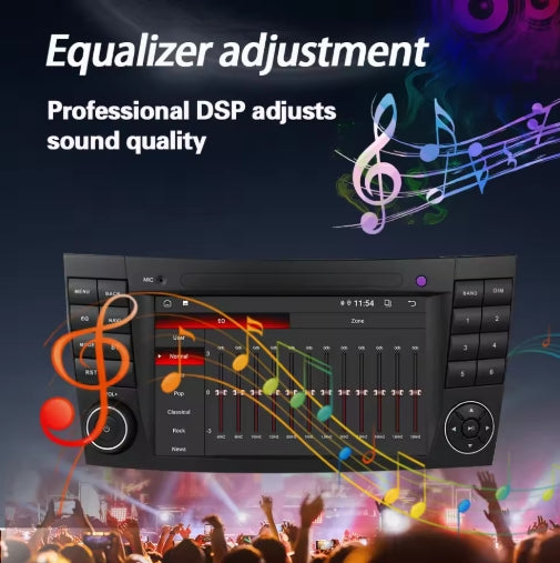 7-Inch Touch Screen MP3 Player, Android Radio & CarPlay for Mercedes E-Class W211 (2002-2008) مشغل MP3 بشاشة لمس 7 بوصة من LELV, راديو أندرويد وCarPlay لمرسيدس E-Class W211 (2002-2008)