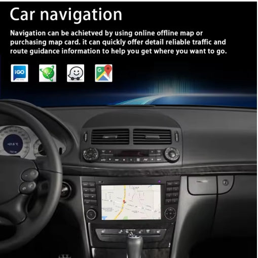 7-Inch Touch Screen MP3 Player, Android Radio & CarPlay for Mercedes E-Class W211 (2002-2008) مشغل MP3 بشاشة لمس 7 بوصة من LELV, راديو أندرويد وCarPlay لمرسيدس E-Class W211 (2002-2008)