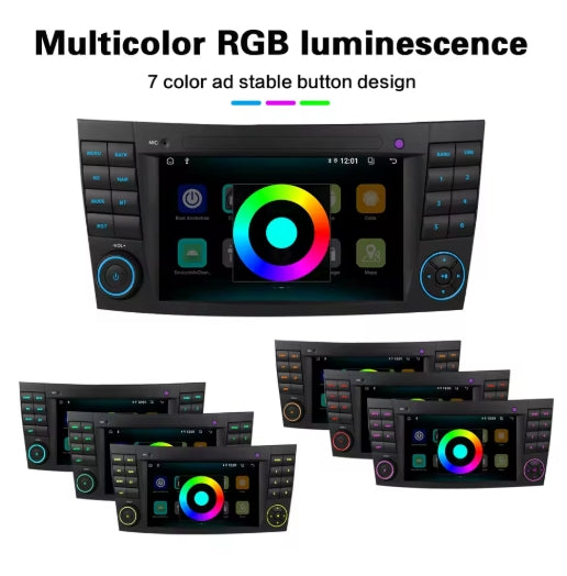 7-Inch Touch Screen MP3 Player, Android Radio & CarPlay for Mercedes E-Class W211 (2002-2008) مشغل MP3 بشاشة لمس 7 بوصة من LELV, راديو أندرويد وCarPlay لمرسيدس E-Class W211 (2002-2008)