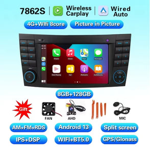 7-Inch Touch Screen MP3 Player, Android Radio & CarPlay for Mercedes E-Class W211 (2002-2008) مشغل MP3 بشاشة لمس 7 بوصة من LELV, راديو أندرويد وCarPlay لمرسيدس E-Class W211 (2002-2008)