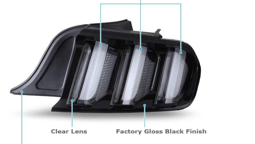 Used Ford Mustang 2015 to 23 Taillight 1 piece –  ضوء خلفي مستعمل لفورد موستانج 2015 إلى 2023 – قطعة واحدة