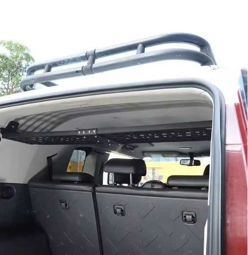 Toyota FJ Cruiser 2007–2021 Black Aluminum Alloy Roof Trunk Storage Rack, Durable & Multifunctional Organizer رف تخزين سقف وخلفية لتويوتا FJ كروزر 2007–2021 ,من سبائك الألومنيوم السوداء، متين متعدد الاستخدامات